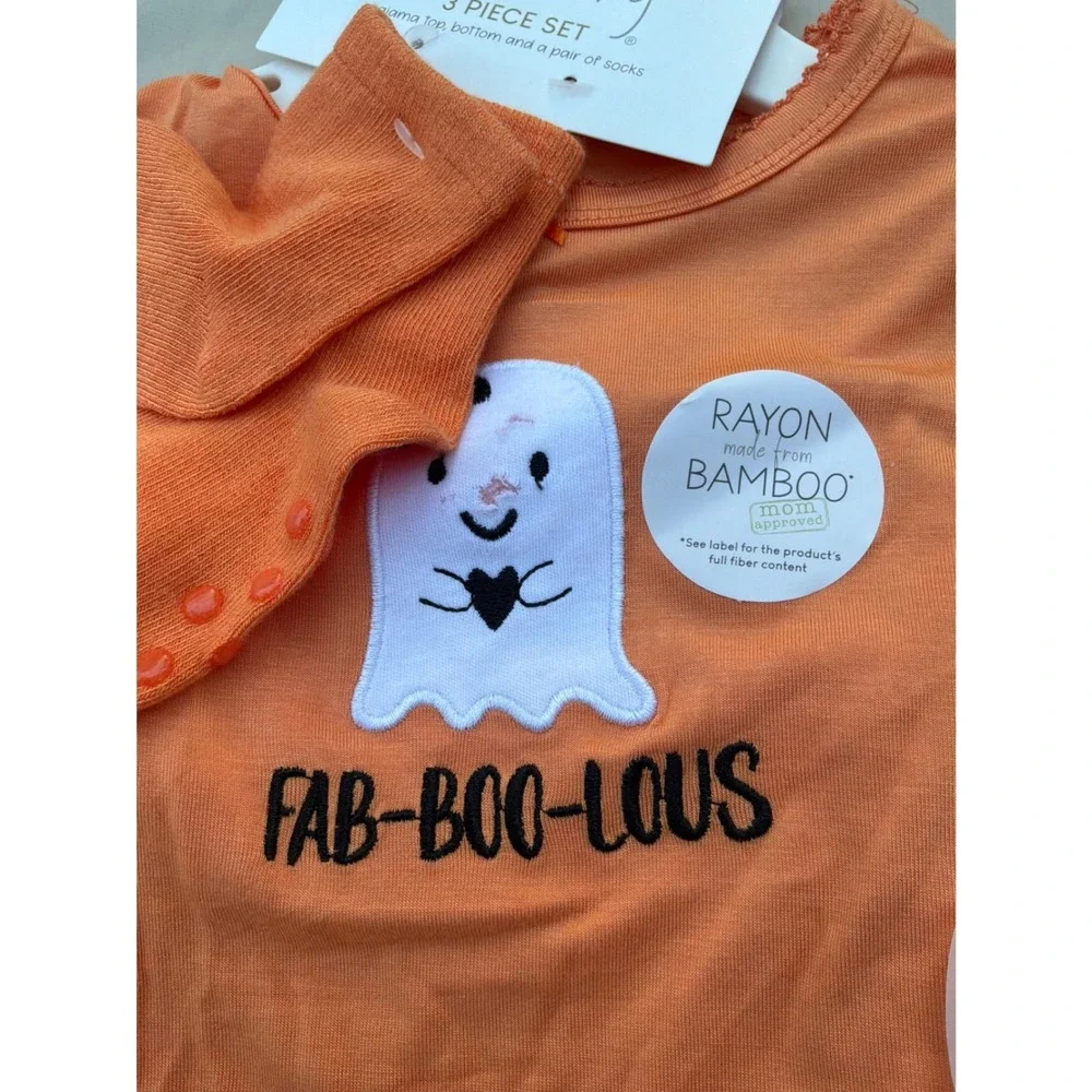 Halloween Toddler Milkberry Ghost Pajama Set 24M Orange